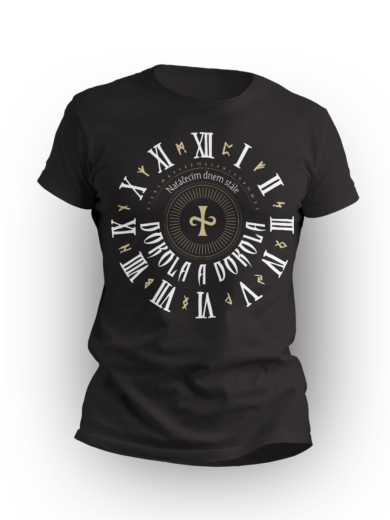 Oficiální Merch - Tričko s grafikou a nápisem ,,Natáčecím dnem stále dokola a dokola"!